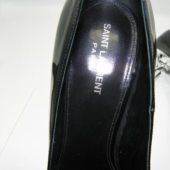 YVES ST. LAURANT BLACK /SILVER HEELS SZ 11.5 /42 - Picture 6 of 9